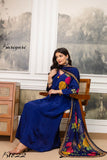 SHYAMALI , Premium natural crepe beautiful suit with printed dupatta having applique work on yoke sleeves-FOF001BSS