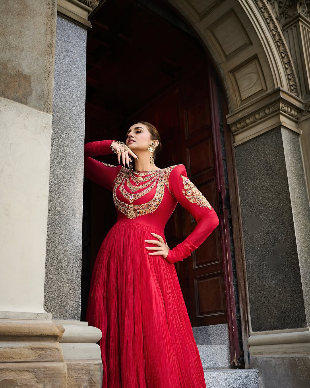 Ramba , Bollywood Replica Red Anarkali Gown for women -SOC001AG –  www.soosi.co.in