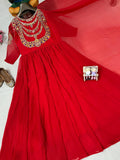 Ramba , Bollywood Replica Red Anarkali Gown for women -SOC001AG