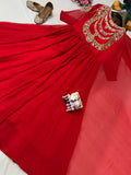 Ramba , Bollywood Replica Red Anarkali Gown for women -SOC001AG