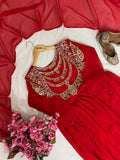 Ramba , Bollywood Replica Red Anarkali Gown for women -SOC001AG
