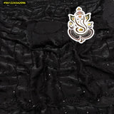 Tanuja , Pure space silk Black saree in velvet shine adorned with sequins and cutdana delicate handwork-DF3001BSSS