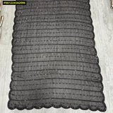 Tanuja , Pure space silk Black saree in velvet shine adorned with sequins and cutdana delicate handwork-DF3001BSSS