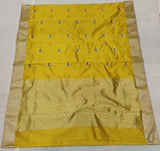 Mounika , Yellow Shade  Pure Chanderi Silk Saree for Women -SHABI001YSA