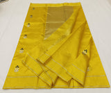 Sanjukta , Yellow Pure Chanderi Silk Saree for Women -SHABI001YS