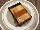 Sri Lakshmi , elegant Black and Mustard Yellow Combination Kanjivaram Silk Saree for women -SACHI001BLY