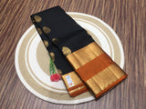 Sri Lakshmi , elegant Black and Mustard Yellow Combination Kanjivaram Silk Saree for women -SACHI001BLY