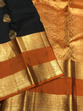 Sri Lakshmi , elegant Black and Mustard Yellow Combination Kanjivaram Silk Saree for women -SACHI001BLY