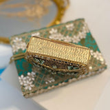 Moksha , Exclusive hand carved Premium  Bridal Kundan clutch purse-AKSH001KC