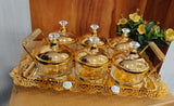 Golden Beauty , Gold Finish Beautiful Snacks serving set -AKSH001DS