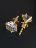 Bollywood Superstar inspired Gold Plated Diamond Earrings with Screw Back for Men-JAYDU001DE