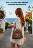 Brown Lily , Brown Traditional Boho Style Rattan Sling Bag for women -MK001RBC