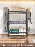 Stylish and Convenient 3 Layered Multi Functional Kitchen Utensils Rack -ANUB001MFR