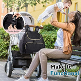 Black Quilted Mummy Backpack for Cute Mummies-ANUB001BP