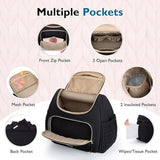 Black Quilted Mummy Backpack for Cute Mummies-ANUB001BP