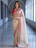 Indian Ethnic Beauty , Beautiful Twil Net Saree for women -TANVI001IB