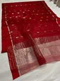 Nayantara , Red Shade Pure chanderi handloom saree for women -NAGMA001RS