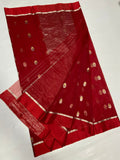Nayantara , Red Shade Pure chanderi handloom saree for women -NAGMA001RS
