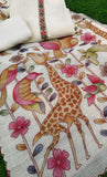 Safari , elegant Animal Print Linen Top and Duppatta with Semi silk bottom - DEEP001LS
