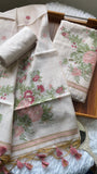 Pink Rose , Beautiful Woven Muga Suit Set with Jamdani Pattern - DEEP001MSD