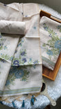 Blue Rose , Beautiful Woven Muga Suit Set with Jamdani Pattern - DEEP001MSC