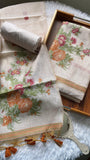 Orange Rose , Beautiful Woven Muga Suit Set with Jamdani Pattern - DEEP001MSA