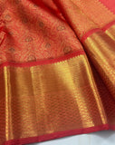 Ragamohini , Red Designer Kanjeevaram Silk Saree for Women -SACHI001RS