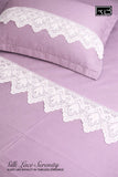 LILAC  SILK LACE SERENITY SOLID 500TC PREMIUM BEDDING SET BY RB -RB001BSD