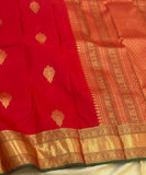 Shobhana , Pure Kanchipuram Silk Hand Woven 2G Pure Zari Meenakari jari butta rich pallu with blouse -SACHI001RKS