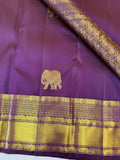 Gajamohini , Classic Purple Kanjivaram Silk Saree with Elephant Motifs -SACHI001EM