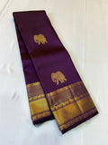 Gajamohini , Classic Purple Kanjivaram Silk Saree with Elephant Motifs -SACHI001EM