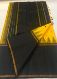Mithali , Yellow and Black Traditional Combination Kanjivaram Silk Saree for Women -SACHI001YB