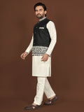 Unique Black Color Classic Koti Kurta Pair for Men -SOC001KKD