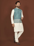 Unique Agave Green Color Classic Koti Kurta Pair for Men -SOC001KKE