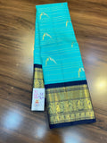 Kalpana , Blue  Kanjivaram Silk Saree with Beautiful Peacock Weavings -SACHI001PWB