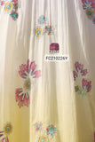 Premium mul cotton flared kurta with pintucked yoke with embroidery all over and lace work-FOF001PK