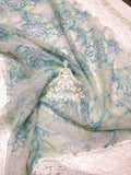 White Daisy , Block Printed  Embroidered Cotton Shirt With Pintuck  Crochet Lace Work -LR001SSM