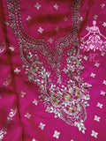 Embroidered Banarsi Silk Shirt With Pearl , Zardozi   Sequin Work-LR001BM