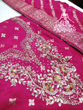 Embroidered Banarsi Silk Shirt With Pearl , Zardozi   Sequin Work-LR001BM
