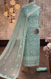 Agave Blue  Shade Georgette Salwar Suit Material for women -MADHU001AB