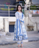 ELEVATE UR STYLE IN OUR CLASSY &nbsp;ANARKALI SUIT SET IN MUGHAL BUTTA ANARKALI FULL GHERA  SUIT -RG001AS