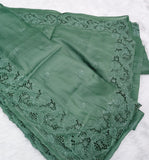 Sage Green Shade Cutwork Embroidery Saree in Semi Tussar Silk -DEEP001ST