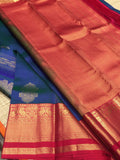 Ashika ,Red and Blue Combination elegant Kanjivaram Silk Saree for Women -SACHI001RB