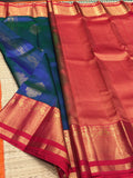 Ashika ,Red and Blue Combination elegant Kanjivaram Silk Saree for Women -SACHI001RB