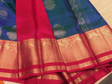 Ashika ,Red and Blue Combination elegant Kanjivaram Silk Saree for Women -SACHI001RB