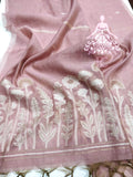 Floral Printed  Full Embroidered Linen  Shirt material for women -LR001SSM