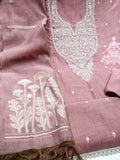 Floral Printed  Full Embroidered Linen  Shirt material for women -LR001SSM