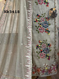 Saira   , Pure Jamdani Kurta With Kantha work salwar suit material for women -SPAR001MB