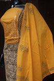 Ajrakh Cotton Top With Handwork Patch Yoke -DEEP001YM