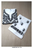Black and White Chikankari Embroidered Cotton Co-Ord Set for women -DEEP001CSA